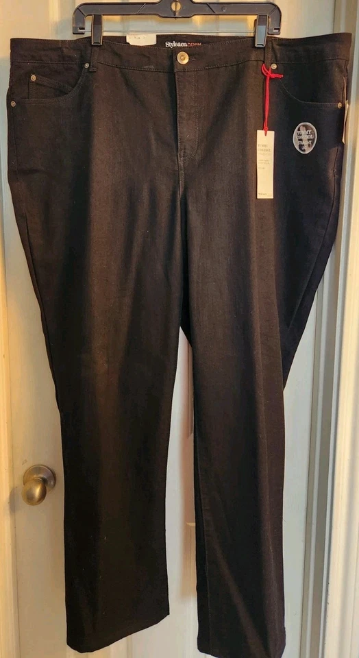 Style & Co Plus Size Tummy Control Jeans - Black Noir Size 22 - Image 4 of 4
