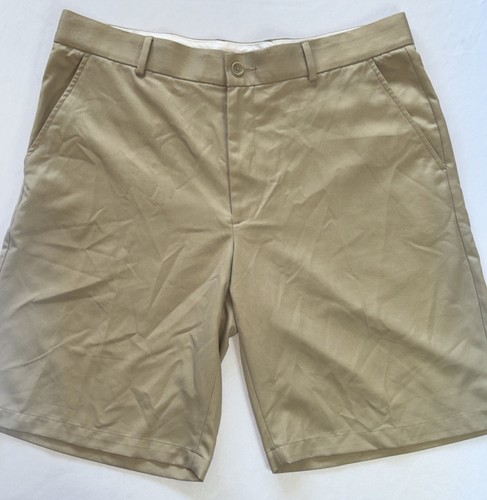 Greg Norman for Tasso Ella Men's Chino Shorts 36 Khaki Golf Shorts Stretch 10"