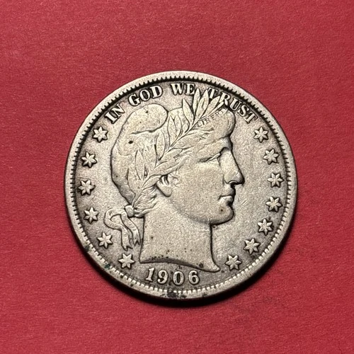 (1) Beautiful Antique 1906-P Barber Half Dollar VF-VERY FINE NICE DETAIL
