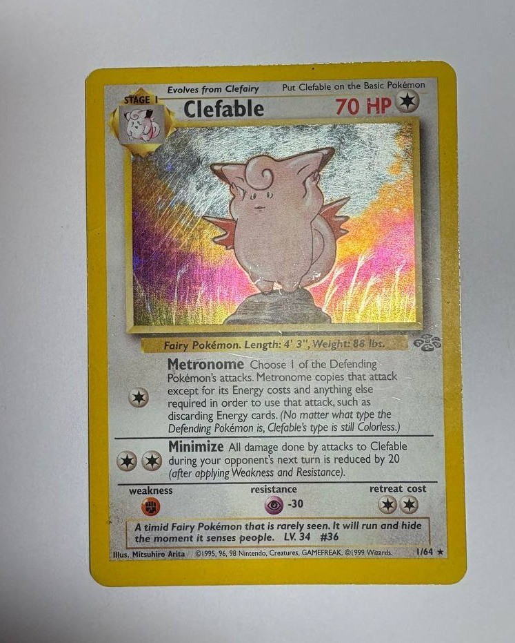 Clefable 1/64 Jungle Holo Rare Pokemon TCG