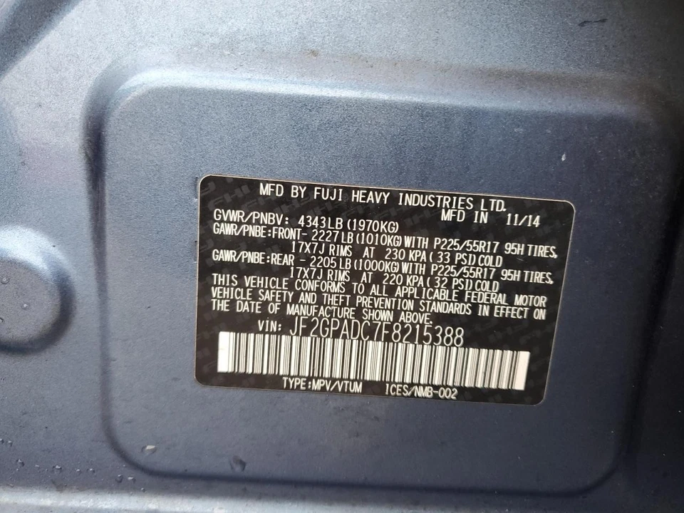 Used Front Left Door Interior Trim Panel fits: 2015 Subaru Xv crosstrek  Grade A Foto 4 de 4