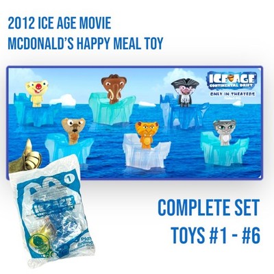 2012 ICE AGE Continental Drift McDonalds Toys COMPLETE SET 1-6 Stocking Stuffer
