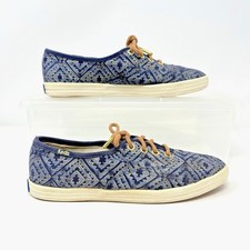 Keds Tribal Metallic Blue Gold Womens Size US 6 EU 36 WF52474 Lace Ups