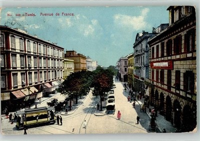 39633119 - Tunis Tram Avenue de France 1909