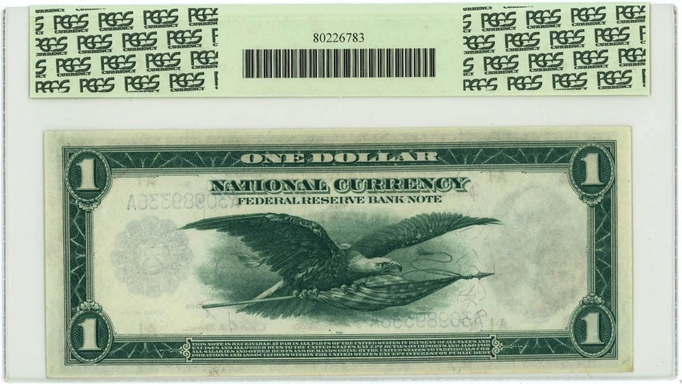 FR.710 $1 1918 Federal Reserve Bank Note Boston Gem New 65PPQ PCGS 950750-77 - Image 2 of 3