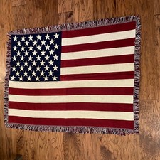 Pure Country Weavers American Flag Woven Throw Blanket 48"x36" USA Made