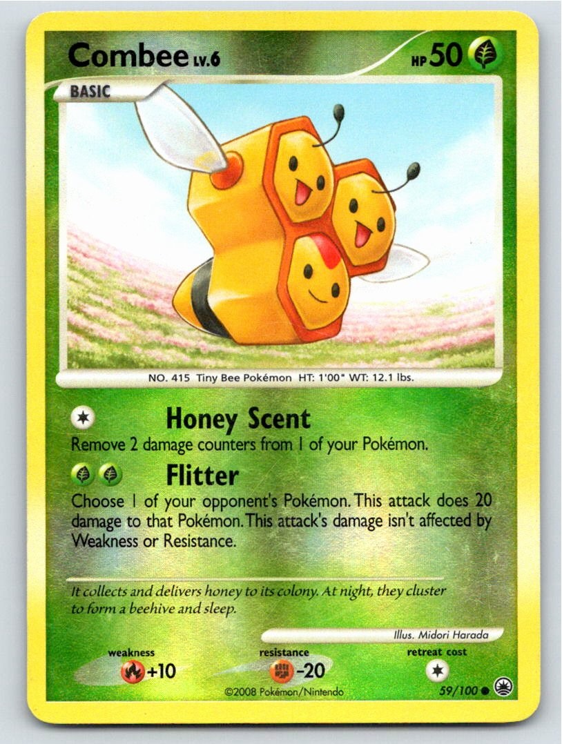 2008 POKEMON COMBEE MAJESTIC DAWN 59/100 REVERSE HOLO C LP A79738 FREE S&H