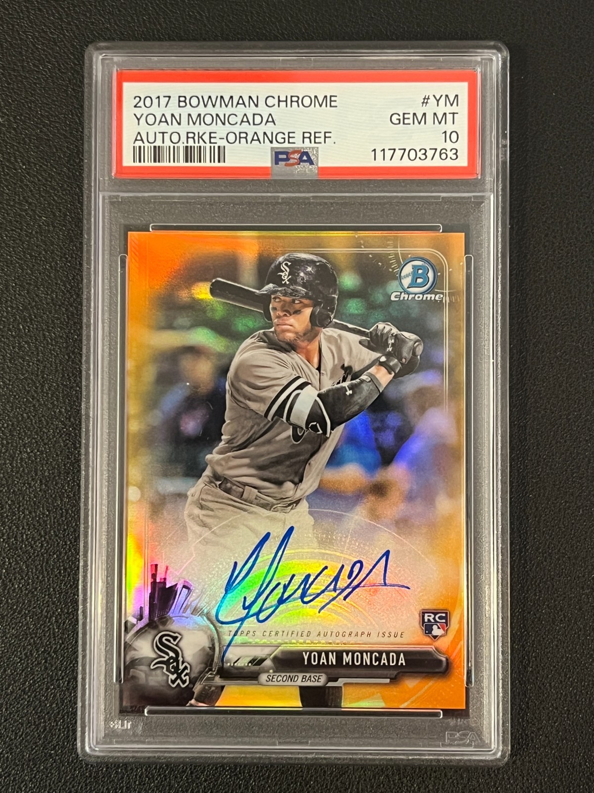 Yoan Moncada 2017 Bowman Chrome Rookie Auto Orange Refractor /25 PSA 10