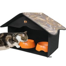 Waterproof Outdoor Camo Feeding Station Cat House Feral Community Shelter