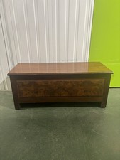 Antique Mahogany Walnut Blanket Box Trunk Chest Storage Vintage With Hinged Lid