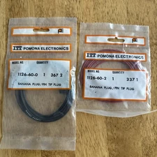 NEW ITT Pomona Electronics 1126-60-0 & 1126-60-2 Banana Plug Pin Tip Test Leads