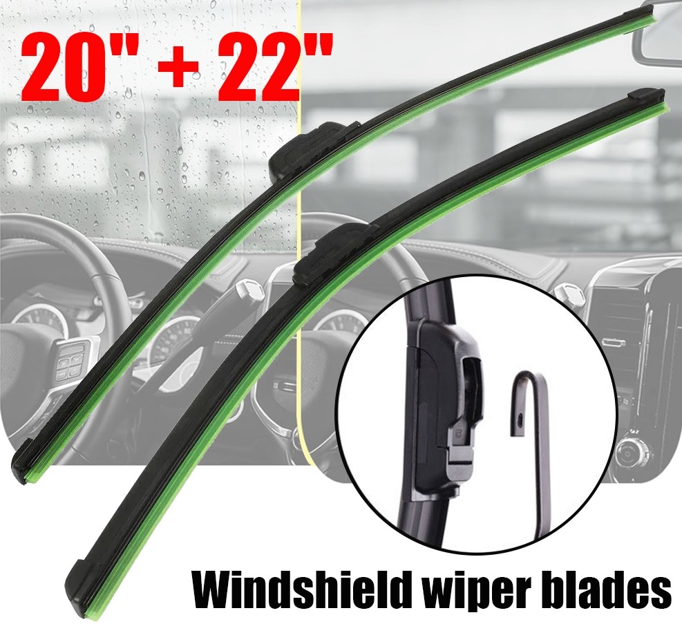 2X Bracketless All-Season Front Windshield Wiper Blades Rubber 20