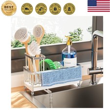 Sponge Holder for Kitchen Sink, Sink Caddy Organizer with High Brush Holder, ...