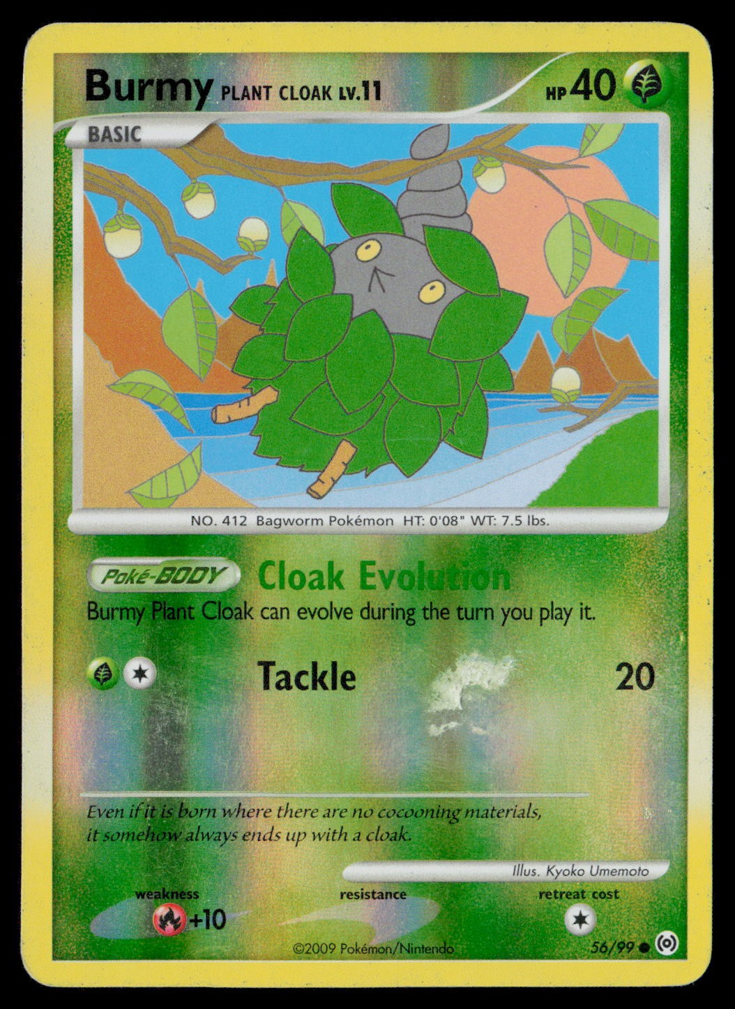 Burmy Plant Cloak 56/99 Arceus Common, Reverse Holo HP