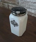 Vintage Hazel-Atlas Milk Glass "Black Shield" Range Sugar Shaker