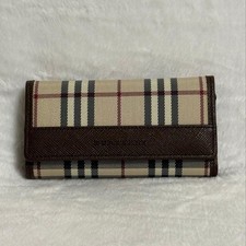 Burberry Key Case Canvas x Leather Beige x Brown Unused Beautiful Condition