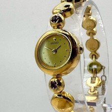 SEIKO 1E200420 Watch Gold 2P Sapphire Quartz Bracelet Womens Timepiece