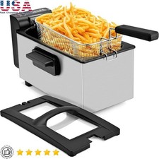 Freidora Eléctrica 1500W Control de Temperatura Ajustable Mango Cool Touch Fácil Limpieza
