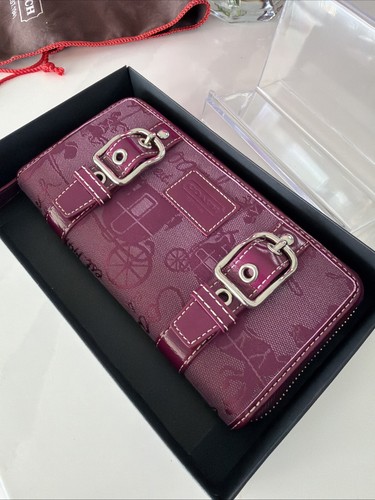 Y2K Coach SoHo Carriage Wallet Purple Amethyst W Box New