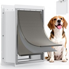 Pet Dog Door for Wall Steel Pet Door with Magnetic Triple Flaps, 12.6" X 10"