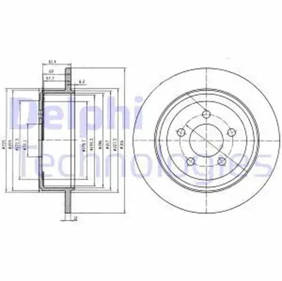2x Bremsscheibe voll BG4159 DELPHI für DODGE JEEP