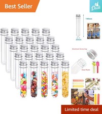 25 Clear Plastic  Tubes (40ml) with Aluminum Screw Caps - Perfect for Events