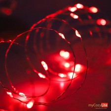 Fairy String Lights, Thin Copper Wire, 50 Bright Mini Red Lights, Waterproof,...