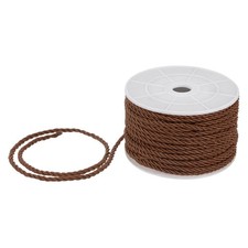 22 Yards Soft Twisted Rope Trim, 3mm Coffee Polyester Cord for DIY Craft