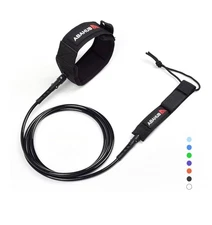 Premium Surfboard Leash, 8 Ft, Straight Surf Board Leashes, 7mm Legrope Strap