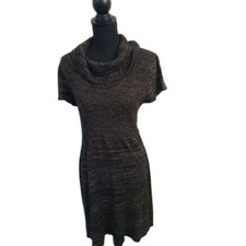 Calvin Klein Sweater Dress short sleeve Cowl Neckline Size Large L