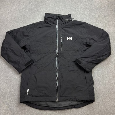 Helly Hansen Jacket Adult Medium Black Bomber Lined Insulated Tech Coat Men