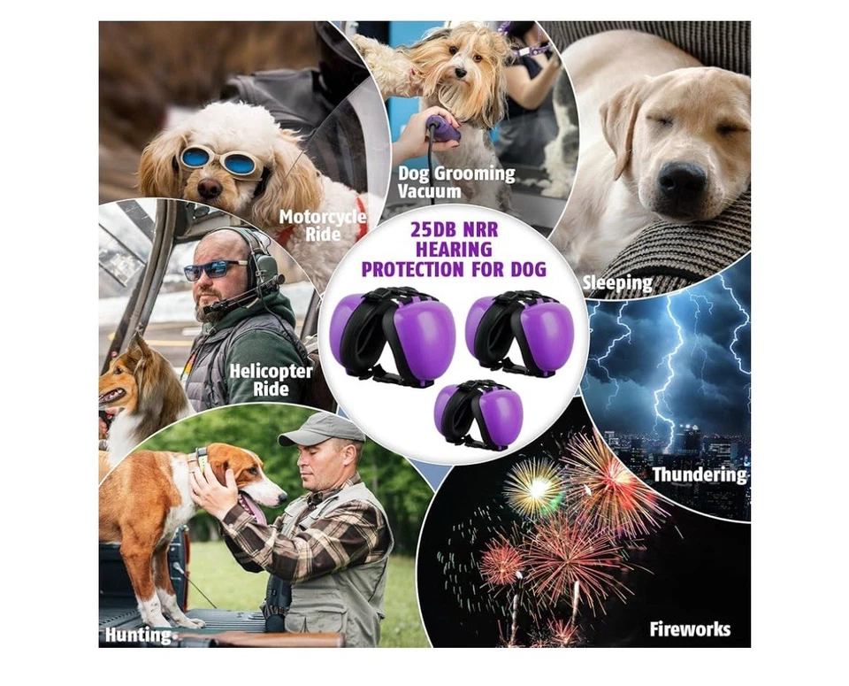 Orejeras para perros para protección contra ruido auriculares con cancelación de ruido 25Db NRR grandes Foto 4 de 4