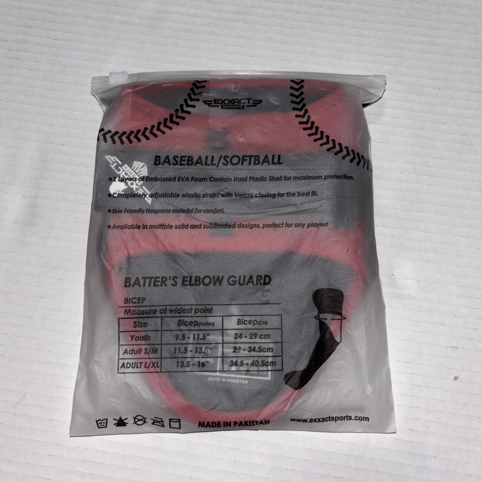 Brand New Batter’s Elbow Guard Red Adult L/XL Baseball Exxact Sports 13.5-16”