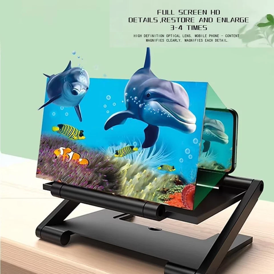 2026 Aggiornamento Schermo Lente di Ingrandimento per Cellulare, Pieghevole 3D Telefono Amplificatore Schermo - Immagine 3 di 4