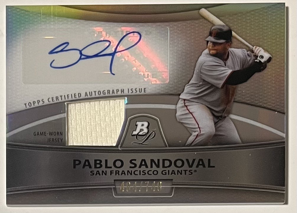 Pablo Sandoval 2010 Bowman Platinum Jersey Relic Refractor Auto /740