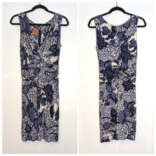 Tory Burch 100% Silk Floral Knee Length Tank Dress Size S