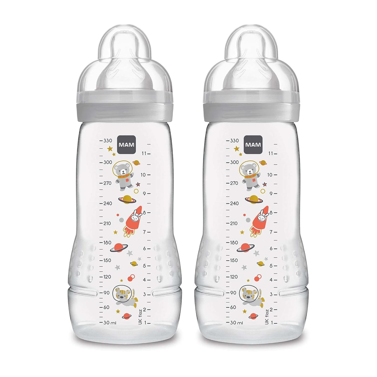 Easy Active Bottle 11 Oz (2-Count), Fast Flow Bottles, 4+ Month, Unisex, Gr
