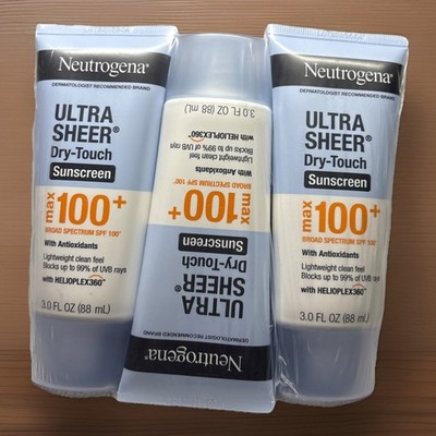 Neutrogena Ultra Sheer Dry-Touch MAX SPF 100 Sunscreen Lotion 3oz 3 pack 10/27