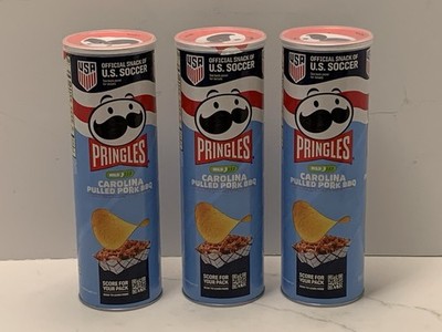 3 NEW PRINGLES CAROLINA PULLED PORK BBQ FLAVOR POTATO  CHIPS 5.5 OZ 158g CAN