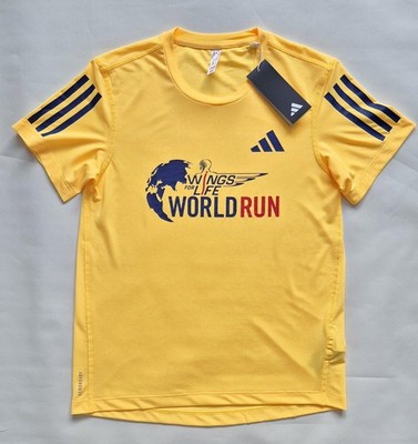 NEU adidas Wings for Life World Run T-Shirt - gelb AEROREADY Running Tee - XS