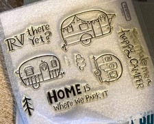 CTMH C1578 CAMPER CRAZY RV there yet HOME is where we park it, happy camper