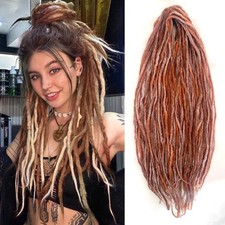 22 Inch Wool Double Ended Dreadlock Extensions,15 22 Inch, Mixed Brown