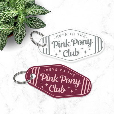 Musikgeschenk - Schlüssel zum rosa Ponyclub Schlüsselanhänger - Liedtext inspiriert Schlüsselanhänger