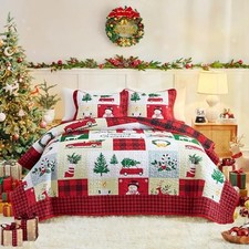 Christmas Quilt Set Queen Size 88x88 with Full/Queen 88"x88" Car  Christmas