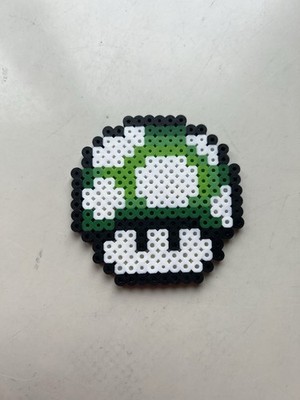1-Up Mushroom Super Mario World Perler Beads Retro Sprite Pixel Art
