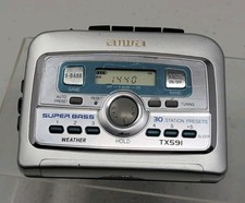 Aiwa HS-TX591 portable AM/FM radio and cassette player Radio Works Needs Belt