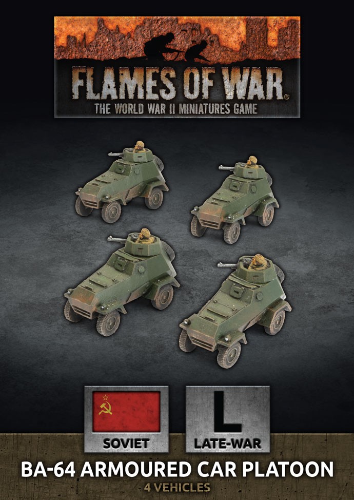 Flames of War Late War: Soviet BA-64 Armoured Car Platoon (x4 Plastic) (SBX76)