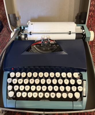 #ad #ad 1960s Sears Tower Citation Portable Manual Typewriter Blue 2 Tone Clean Serviced $199.98