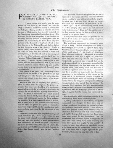 Antique Old Print Portrait Gentleman 1613 Possibly W ShakespearePages 1904