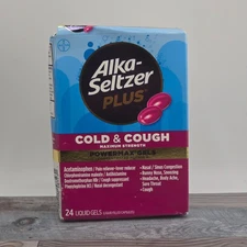 Alka-Seltzer Plus Cold & Cough PowerMax Gels 24 Liquid Gels Maximum Strength New